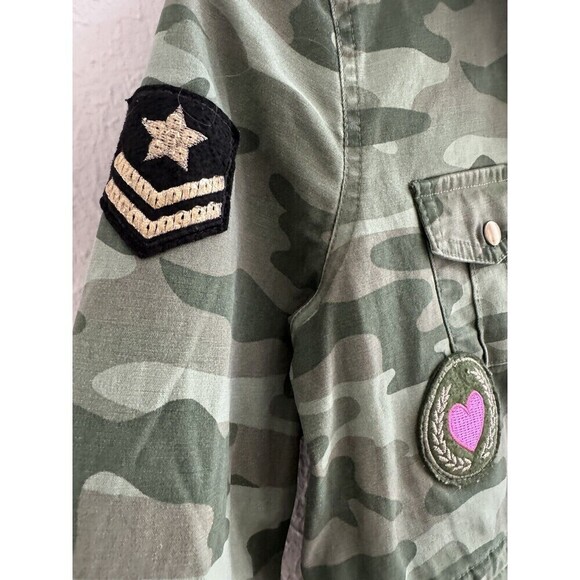 Justice Girls Camouflage Drawstring Waist Button Down Jacket Size 6/7 - Picture 4 of 15
